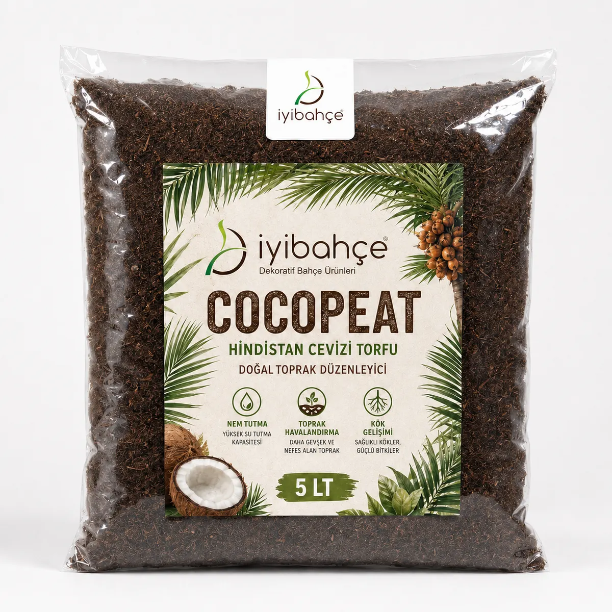 İyibahçe Cocopeat Hindistan Cevizi Torfu 5 LT ana gorsel İyibahçe Cocopeat Hindistan Cevizi Torfu 5 LT ana gorsel