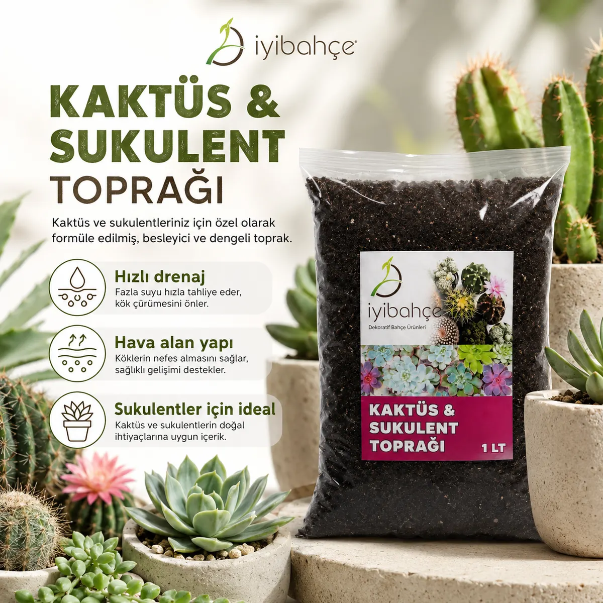 İyibahçe Kaktüs ve Sukulent Toprağı 1 LT 2 LT 3 LT 4 LT 5 LT 10 LT 20 LT 40 LT fayda gorseli İyibahçe Kaktüs ve Sukulent Toprağı 1 LT 2 LT 3 LT 4 LT 5 LT 10 LT 20 LT 40 LT fayda gorseli