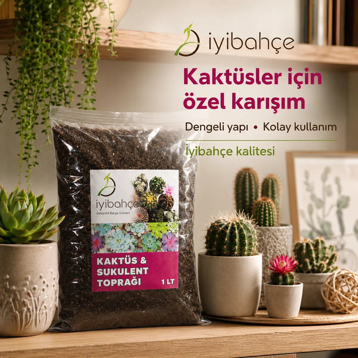 İyibahçe Kaktüs ve Sukulent Toprağı 1 LT 2 LT 3 LT 4 LT 5 LT 10 LT 20 LT 40 LT reklam gorseli İyibahçe Kaktüs ve Sukulent Toprağı 1 LT 2 LT 3 LT 4 LT 5 LT 10 LT 20 LT 40 LT reklam gorseli
