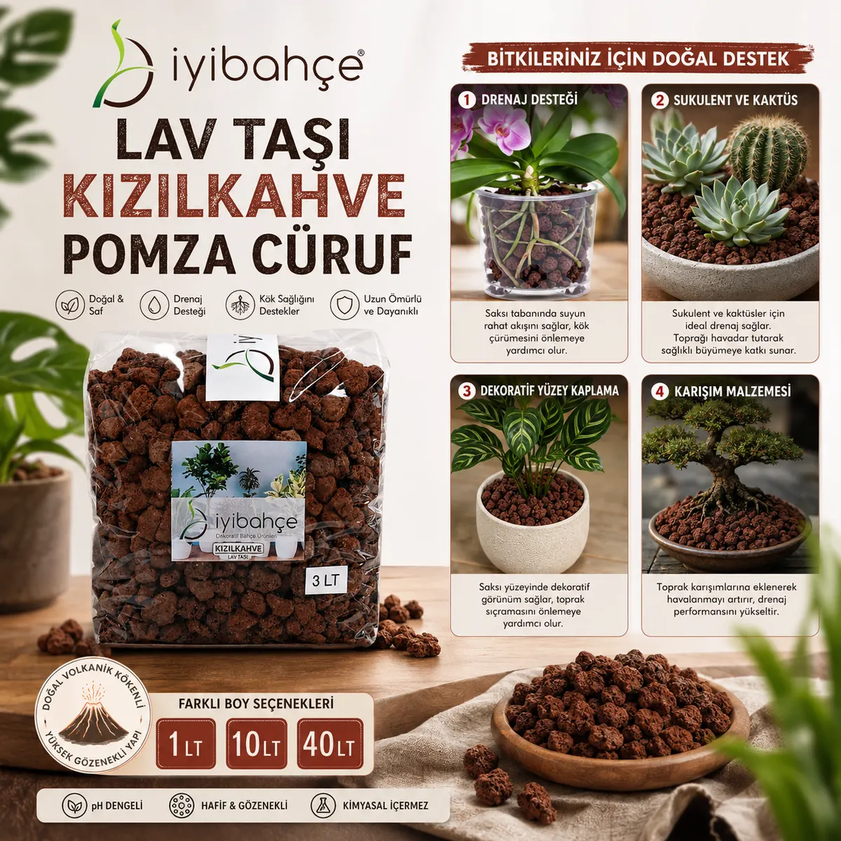 İyibahçe Lav Taşı Kızıl Kahve Pomza 1 LT 10 LT 40 LT fayda gorseli İyibahçe Lav Taşı Kızıl Kahve Pomza 1 LT 10 LT 40 LT fayda gorseli