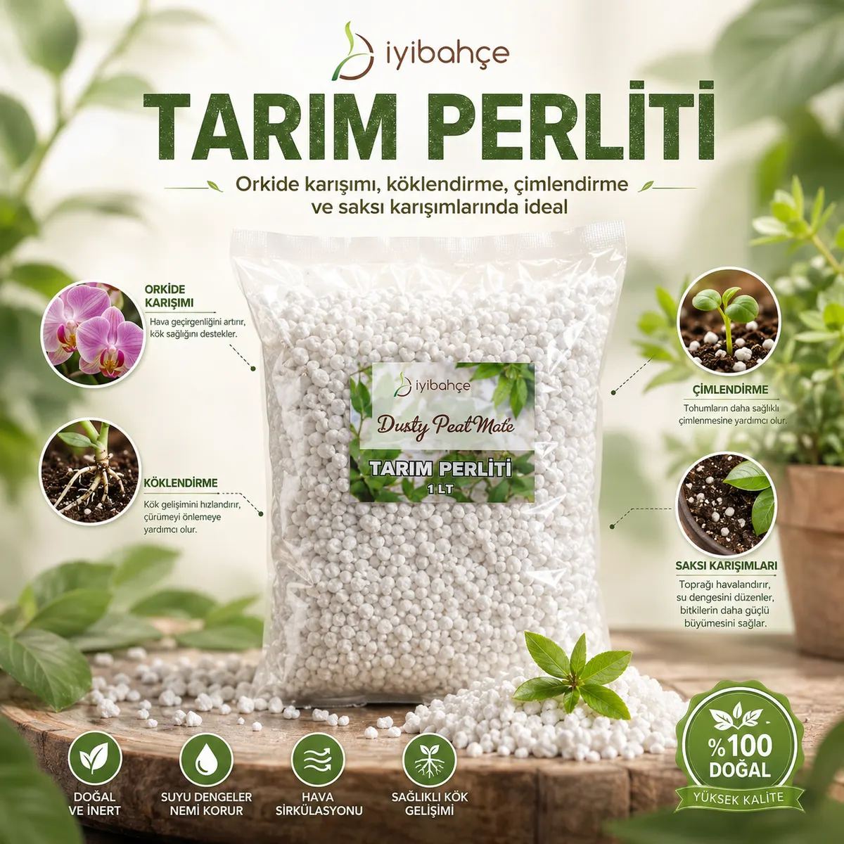 İyibahçe Tarım Perliti 1 LT reklam gorseli İyibahçe Tarım Perliti 1 LT reklam gorseli