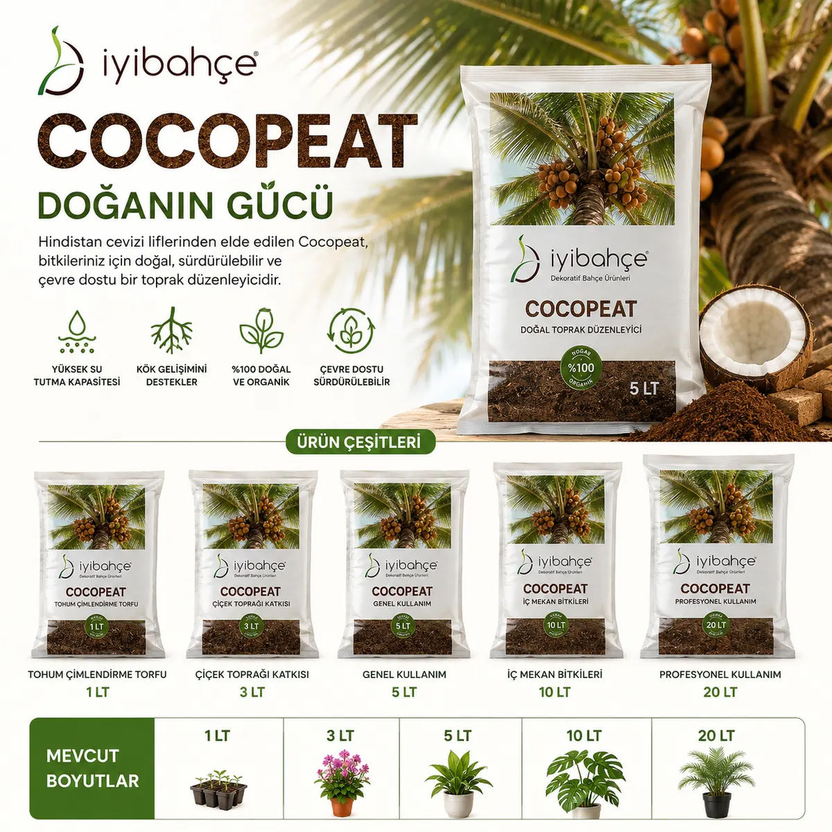 İyibahçe Cocopeat Hindistan Cevizi Torfu 1 LT 3 LT 5 LT 20 LT 40 LT fayda gorseli genis İyibahçe Cocopeat Hindistan Cevizi Torfu 1 LT 3 LT 5 LT 20 LT 40 LT fayda gorseli genis