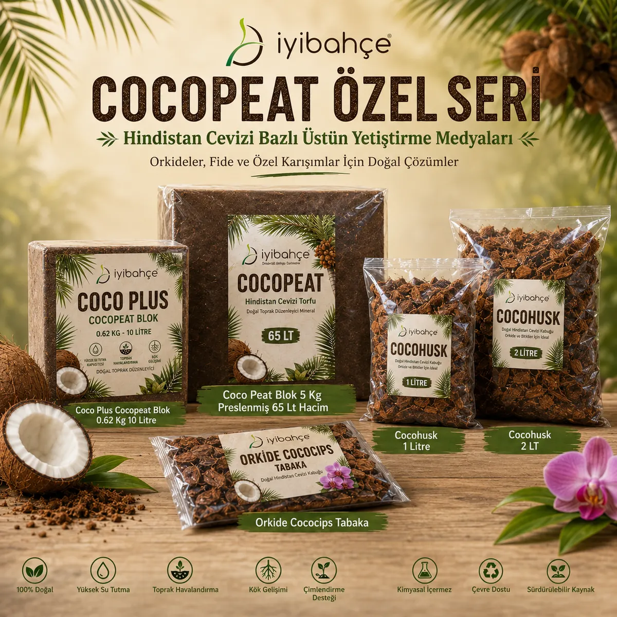 İyibahçe Cocopeat Hindistan Cevizi Torfu 1 LT 3 LT 5 LT 20 LT 40 LT ozel seri İyibahçe Cocopeat Hindistan Cevizi Torfu 1 LT 3 LT 5 LT 20 LT 40 LT ozel seri